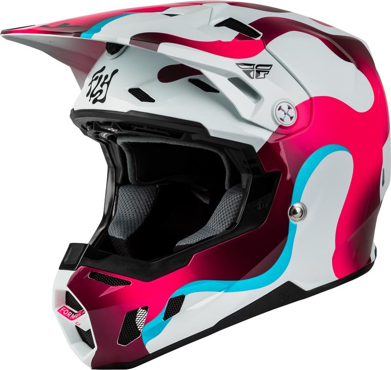 Casco FLY RACING Formula CC Vibe - blanco/rosa/azul