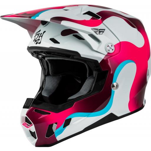 Casco FLY RACING Formula CC Vibe - blanco/rosa/azul