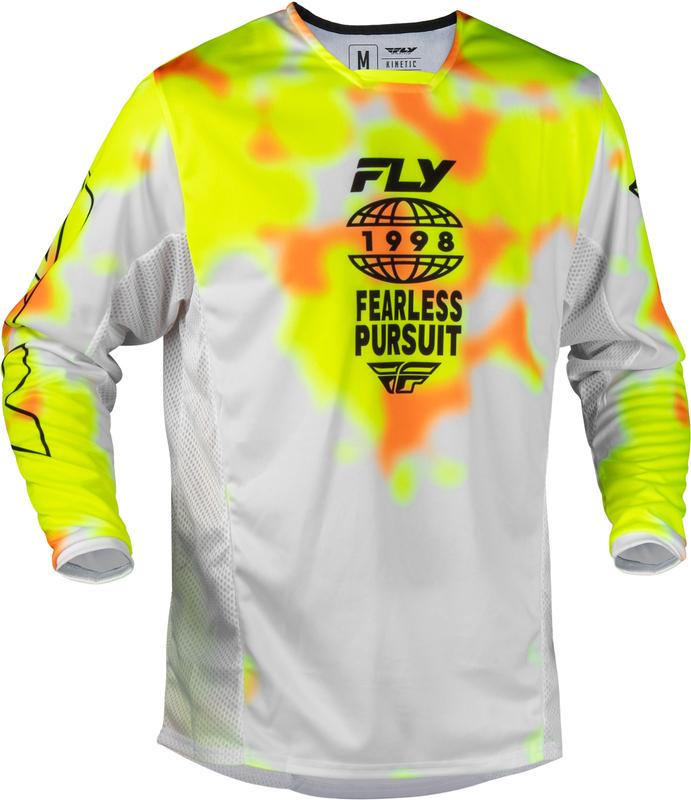 Camiseta FLY RACING Kinetic Blur - blanco/Hi-Vis/naranja