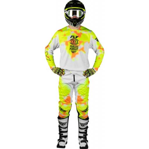 Camiseta FLY RACING Kinetic Blur - blanco/Hi-Vis/naranja [2]