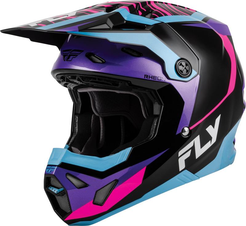 Casco infantil FLY RACING Formula CP Charge - negro/violeta/rosa/azul