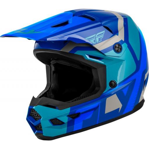 Casco infantil FLY RACING Kinetic Scrap - azul/Light Blue/gris [0]