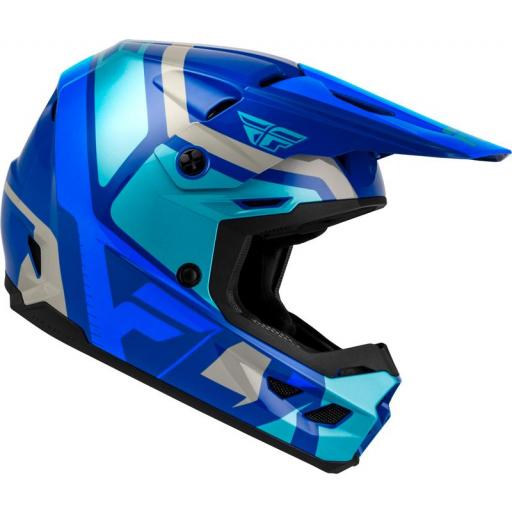 Casco infantil FLY RACING Kinetic Scrap - azul/Light Blue/gris [1]