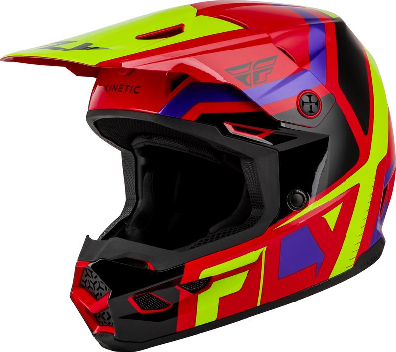 Casco infantil FLY RACING Kinetic Scrap - rojo/Hi-Vis/violeta/negro