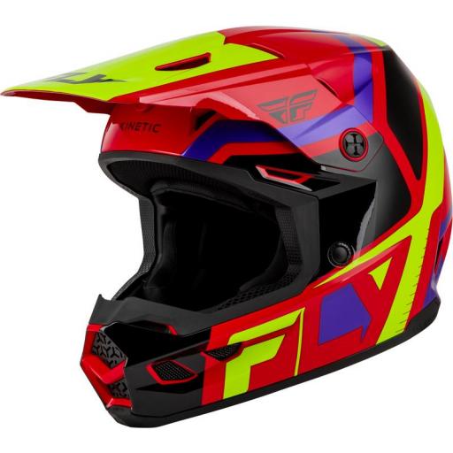 Casco infantil FLY RACING Kinetic Scrap - rojo/Hi-Vis/violeta/negro [0]