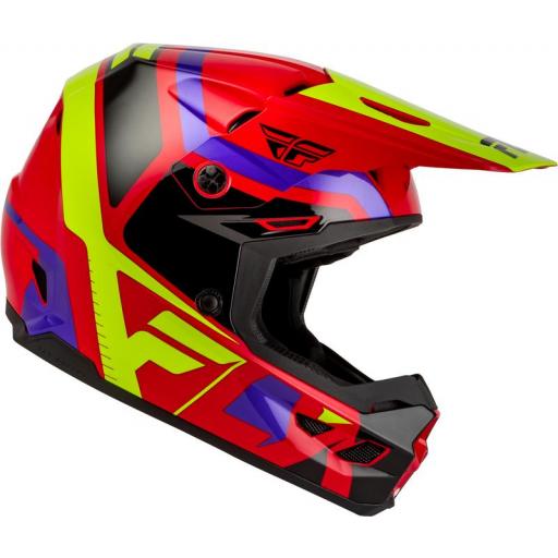 Casco infantil FLY RACING Kinetic Scrap - rojo/Hi-Vis/violeta/negro [3]