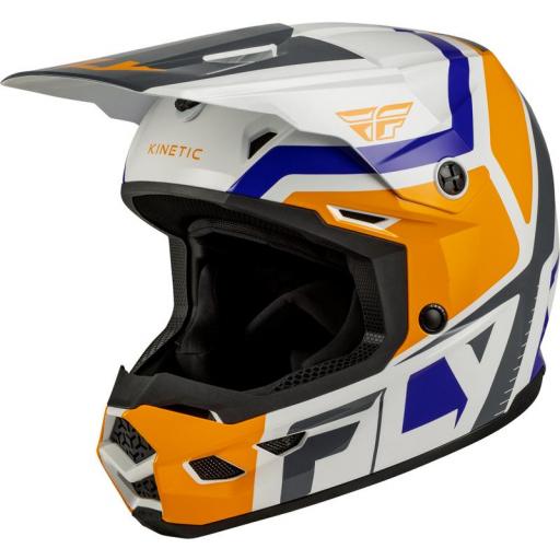 Casco infantil FLY RACING Kinetic Scrap - blanco/naranja/azul/gris
