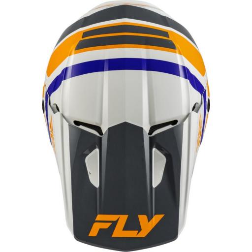Casco infantil FLY RACING Kinetic Scrap - blanco/naranja/azul/gris [1]