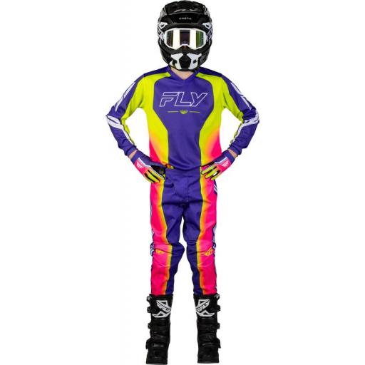 Camiseta infantil FLY RACING F-16 Raze - violeta/rojo/amarillo [2]