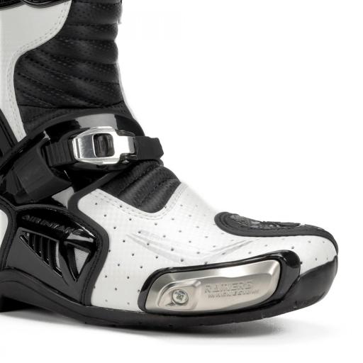 Bota racing Rainers 999 GP CARBONO-B blancas y negras [1]