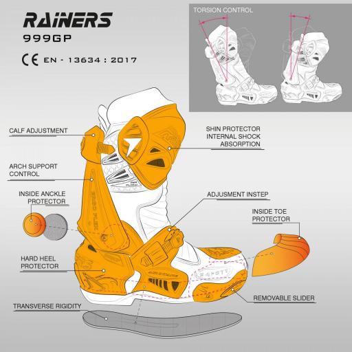 Bota racing Rainers 999 GP CARBONO-B blancas y negras [5]