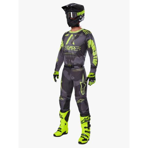 Camiseta Alpinestar Racer Hollow gris oscuo camuflaje y amarillo fluor 2025 [5]