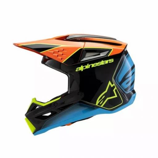 Casco Alpinestars SM3 Fray infantil / junior Negro, naranja y amarillo [2]