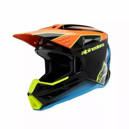 Casco Alpinestars SM3 Fray infantil / junior Negro, naranja y amarillo [0]