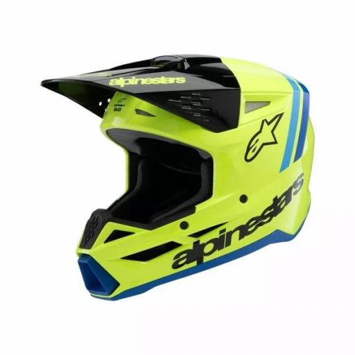 Casco Alpinestars SM3 Fray infantil / junior amarillo, negro y azul