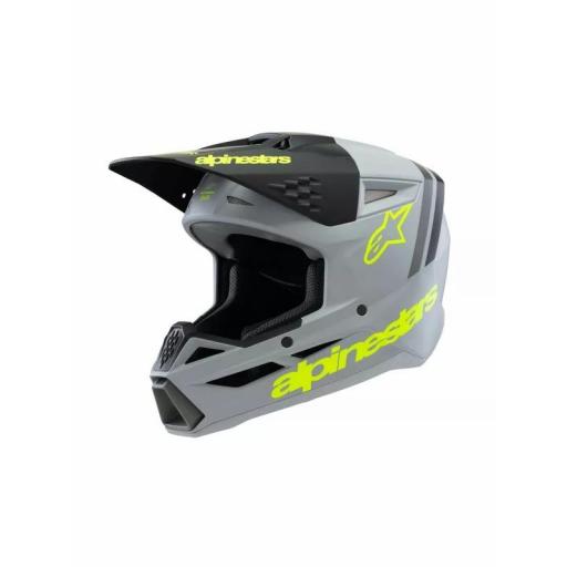 Casco Alpinestars SM3 Fray infantil / junior gris, negro y amarillo