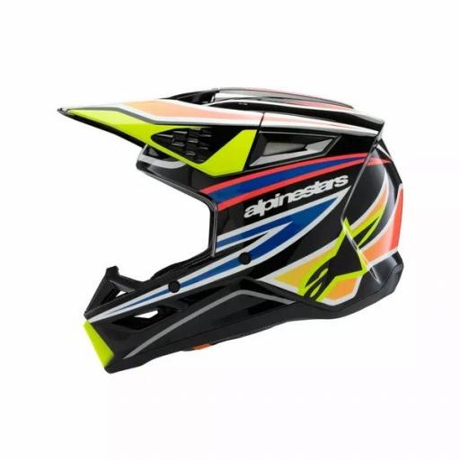 Casco Alpinestars SM3 Fray infantil / junior negro, amarillo, azul y rojo [1]