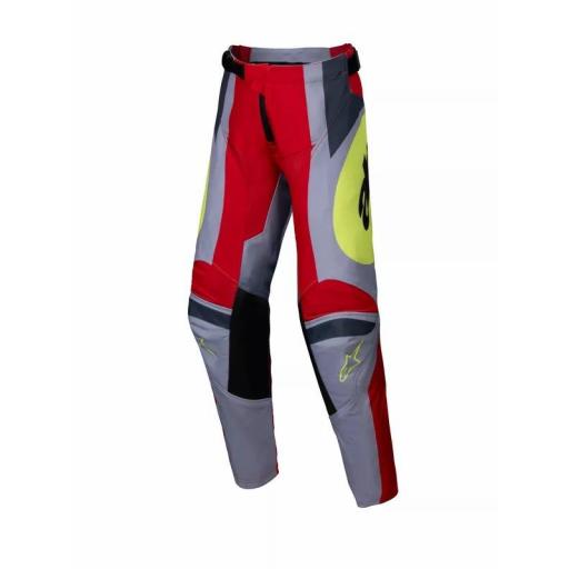 Pantalones infantils Alpinestars Racer Melt rojo brillante y gris 2025