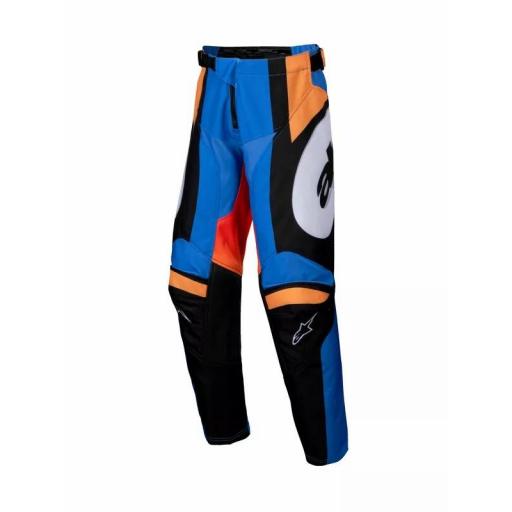 Pantalones infantils Alpinestars Racer Melt naranja y azul 2025