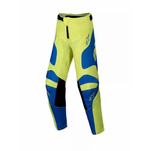 Pantalones infantils Alpinestars Racer Veil amarillo fluor y azul 2025