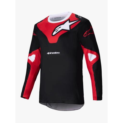 Camiseta Alpinestar Racer Veil negro y rojo brillante 2025