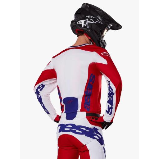 Camiseta Alpinestar Racer Veil rojo brillante y blanco 2025 [3]