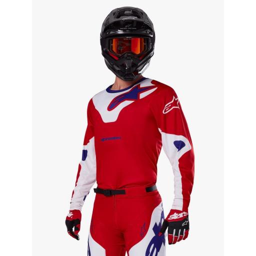 Camiseta Alpinestar Racer Veil rojo brillante y blanco 2025 [2]