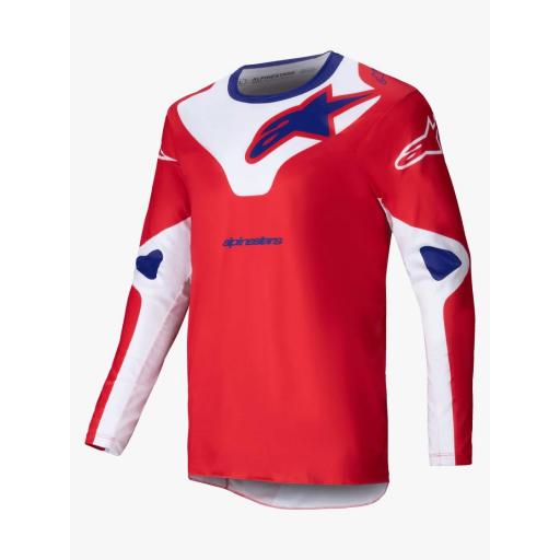 Camiseta infantil Alpinestar Racer Veil rojo brillante y blanco 2025