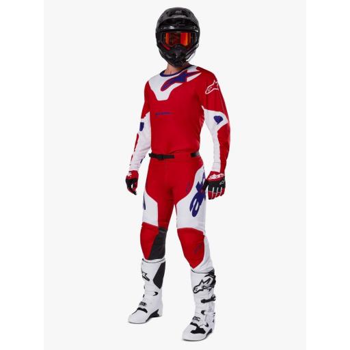 Camiseta Alpinestar Racer Veil rojo brillante y blanco 2025 [6]