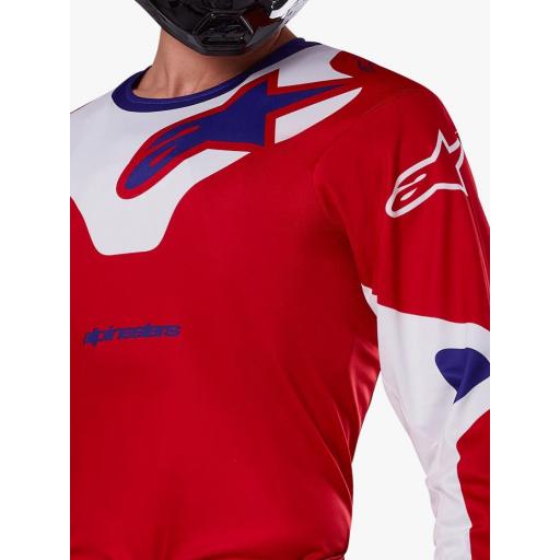 Camiseta Alpinestar Racer Veil rojo brillante y blanco 2025 [4]