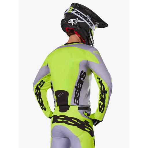 Camiseta Alpinestar Racer Veil gris y amarillo fluor 2025 [3]