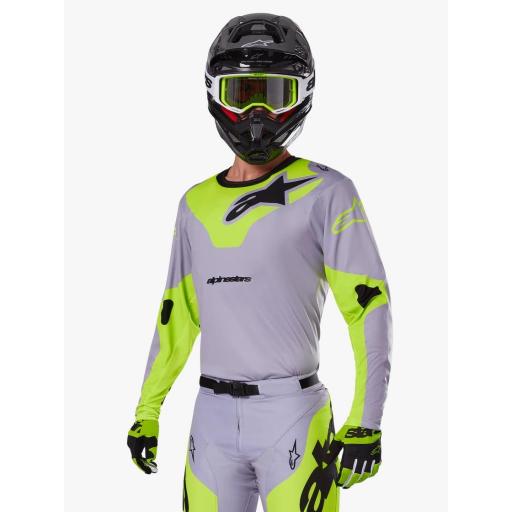 Camiseta Alpinestar Racer Veil gris y amarillo fluor 2025 [4]