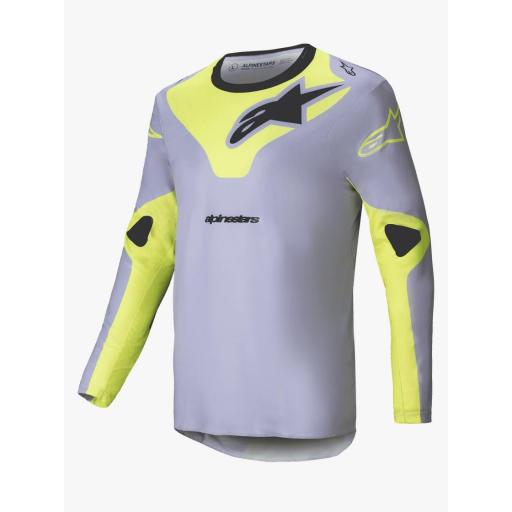 Camiseta Alpinestar Racer Veil gris y amarillo fluor 2025