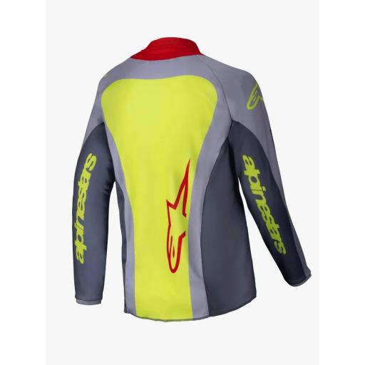 Camiseta infantil Alpinestars Racer Melt rojo brillane y gris 2025 [1]