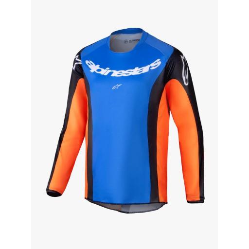 Camiseta infantil Alpinestars Racer Melt naranja y azul 2025