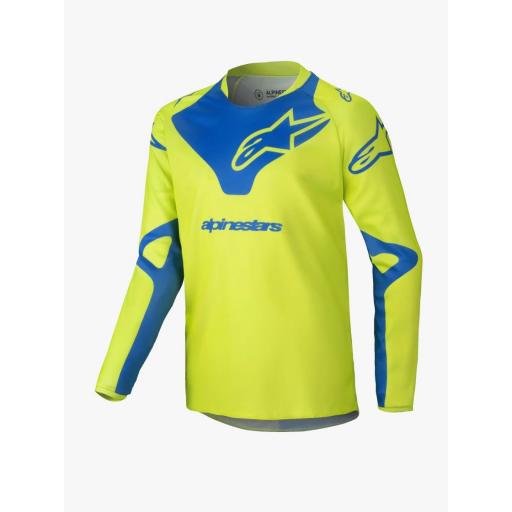 Camiseta infantil Alpinestar Racer Amarillo fluor y azul 2025