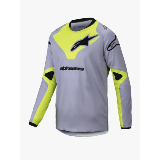 Camiseta infantil Alpinestar Racer gris y amarillo fluor 2025