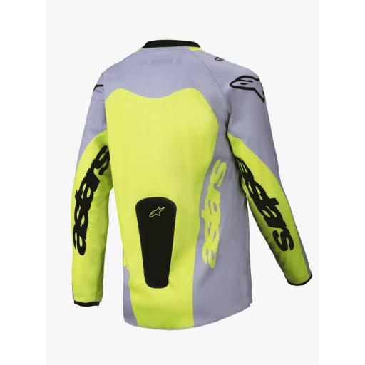 Camiseta infantil Alpinestar Racer gris y amarillo fluor 2025 [1]