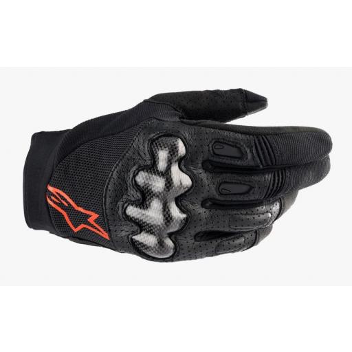 Guantes Alpinestars Megawatt V2 en color negro y rojo 2025