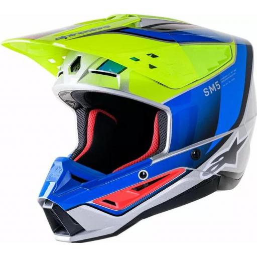 Casco Alpinestars Supertech M5 Sail Amarillo y azul