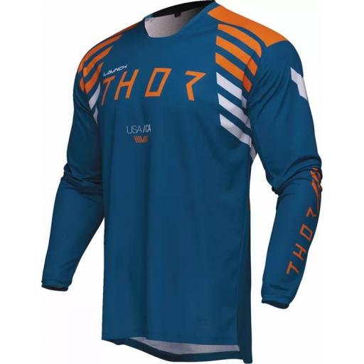 Camiseta Thor Launch Zone azul y naranja [0]