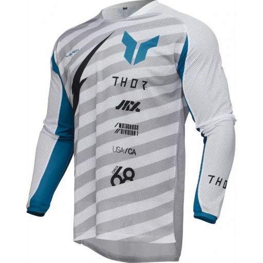 Camiseta Thor Launch Raid blanco y grisnegro arena