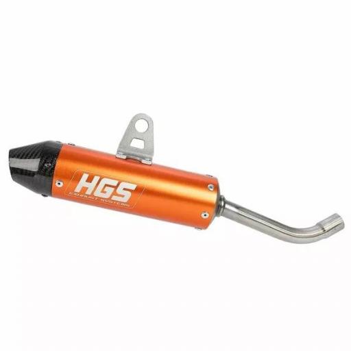 2025 silenciador HGS KTM 85 HUSQVARNA 85 GAS GAS 85 2025 Naranja Carbono