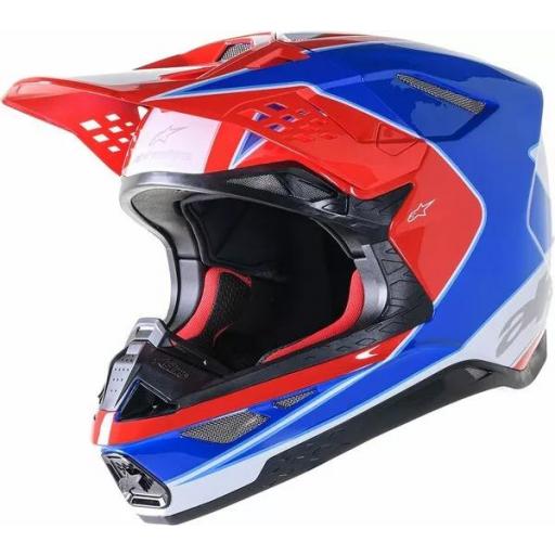 Casco Alpinestars SM10 Aeon Rojo y azul