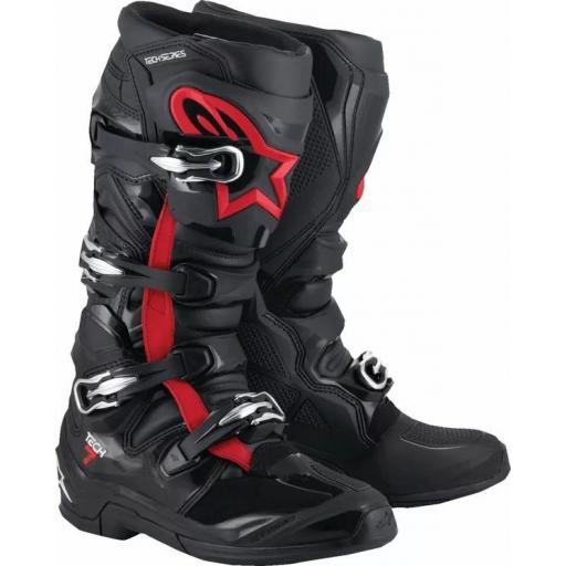 Alpinestars Tech 7 Negras y rojo fluor 2025