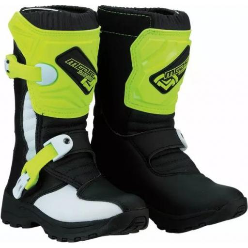 Botas infantiles Moose racing 1.3 amarillo fluor y negras