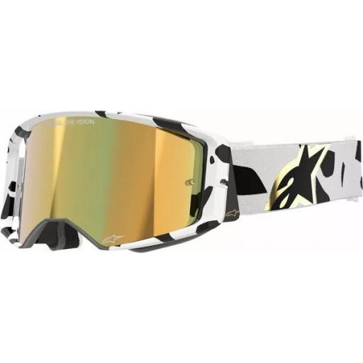 Gafas Alpinestars Supertech Corp Goggle Absolute Vision color blancas / oro cristal dorado