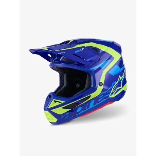 Casco Alpinestars Supertech M7 Deed azul y amarillo