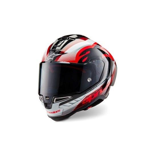 Casco Alpinestars Supertech R10 Solid Negro carbón / rojo (ECE22.06)
