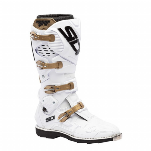 Botas Sidi Crossfire 3 Motocross Enduro Blancas y doradas| Kid MX Store